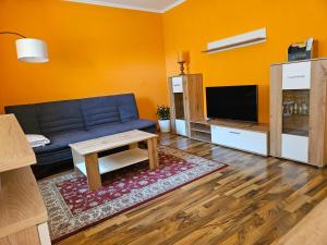 TV a/nebo společenská místnost v ubytování Gemütliche Wohnung in der Nähe von Gmunden