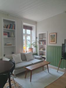 Una sala de estar con un sofá y una mesa de café. en You cottage in the city, en Bergen 23 fotos más