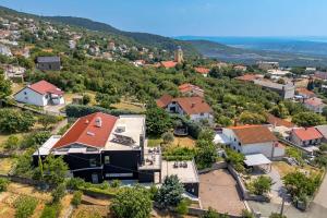 an aerial view of a small town with houses at Wellness Villa Biocrystal in Bakarac +45 photos