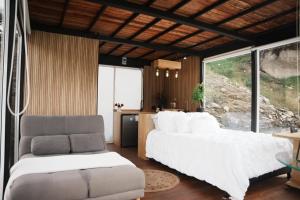 Letto o letti in una camera di Hotel Pietrasanta