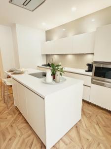 Η κουζίνα ή μικρή κουζίνα στο Casa Bella Suites - A stunning new entire apartment in an central location, Close to the beach