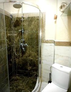a bathroom with a shower with a toilet in it at Casa Amy in Mohammedia +22 photos