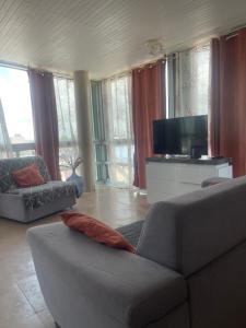 Sjónvarps- og/eða afþreyingartæki á PENTHOUSE SEASIDE 10 MIN port, croisière et aéroport