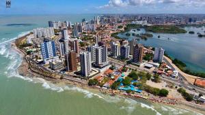 an aerial view of a city on the beach at Hospedaria Colonial - Pousada e Hostel in São Luís