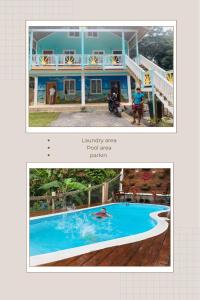 Bazén v ubytování Roatan Onat hostel3 nebo v jeho okolí