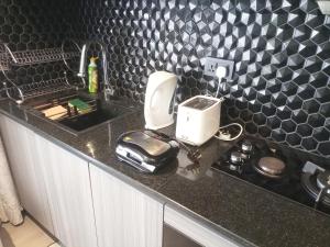 Rustic Like Studio Next To Pride Inn & Ibis Hotels Westlands的厨房或小厨房