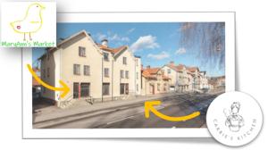 a picture of a street with a picture of a house at Studiolägenhet i centrala Kopparberg in Kopparberg
