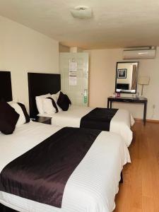 Postel nebo postele na pokoji v ubytování Hotel Argento Zacatecas
