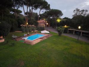 an overhead view of a backyard with a swimming pool at Villa Bovari - Appia Antica in Rome
