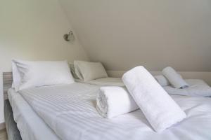 Posteľ alebo postele v izbe v ubytovaní Apartamenty z widokiem & Basen - Willa KRÓLE 25A by RentiloPL