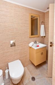 a bathroom with a toilet and a sink at Calm View in Vasiliki +37 photos
