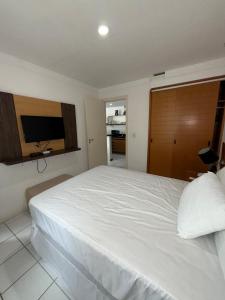 Η κουζίνα ή μικρή κουζίνα στο Aparthotel Orla de Ponta Negra RN