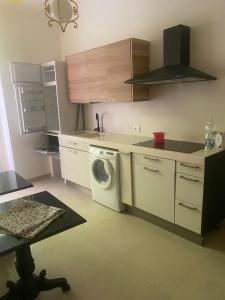 eine Küche mit einer Waschmaschine in der Küche in der Unterkunft Viale 76 in Triest