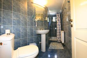 Un baño pequeño con inodoro y lavabo. en Vila Doina Branului, en Bran 148 fotos más
