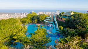 an overhead view of a water park with a slide at HỒ MÂY PARK Vũng Tàu Khách Sạn - Resort in Vung Tau