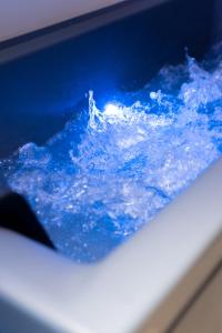 a close up of water in the ocean at SKS Luxury Suites & Rooms in Paralia Katerinis