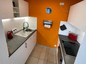 Kuchyň nebo kuchyňský kout v ubytování Fewo Isarblick Bad Tölz