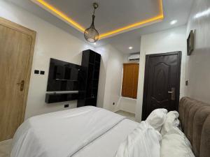 TV a/nebo společenská místnost v ubytování Smart 1 bedroom apartment Yaba