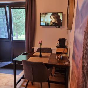 TV a/nebo společenská místnost v ubytování Landhaus Nikki
