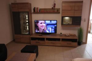TV a/nebo společenská místnost v ubytování Ferienwohnung Müritzbrise Groß In In Ludorf