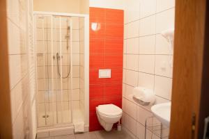 Koupelna v ubytování Hotel Pod Zeleným Dubem