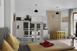 Kuchyň nebo kuchyňský kout v ubytování Loft Apartments