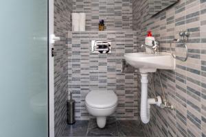 a bathroom with a toilet and a sink at Holiday house with a swimming pool Zmijavci, Zagora - 24240 in Zmijavci +12 photos