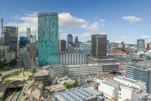 Udsigt til Birmingham eller udsigt til byen taget fra lejligheden