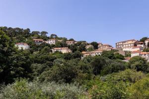 a group of houses on a hill with trees at Apartman Desa Babino zlato in Goveđari +8 photos
