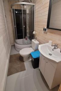 ルブリンにあるPokoje Hotelowe Centrum Lublinのトイレと洗面台付きのバスルーム