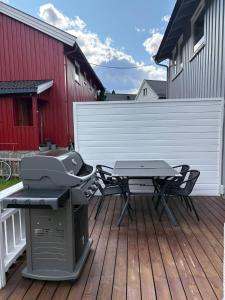 Balkón nebo terasa v ubytování Sentrumsnært hus
