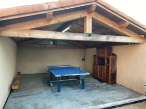 una habitación con una mesa de ping pong. en Duo SPA Provence, en Violès