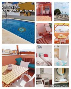 a collage of pictures of different types of furniture at Casa Calypso San Juan de los Terreros in San Juan de los Terreros