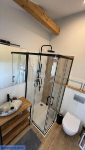 Kúpeľňa v ubytovaní Apartament Słoneczna Dolina Magurki bania jacuzzi balia ogrodowa Szczyrk-Wilkowice + 37 fotografií