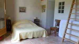 a room with a bed and a ladder in it at Maison 7 couchages - 04500 Roumoules 4 jours minimum in Roumoules