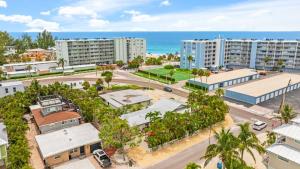 an aerial view of a city with buildings and the ocean at Villa La Esperanza-Holmes Beach in Anna Maria Island