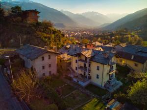 an aerial view of a village in the mountains at Movisod 66 - Aosta in Aosta