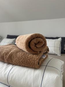 Postel nebo postele na pokoji v ubytování Apartma DUDI