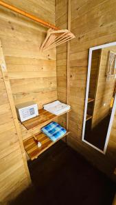 an overhead view of a wooden sauna at Hotel isla bonita in Tintipan Island +69 photos