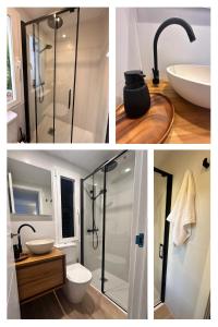 Et badeværelse på Apartment 5 minutes from the beach!