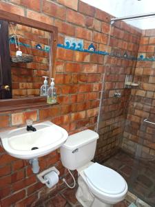 Koupelna v ubytování MONCOGUA Casa de Hospedaje
