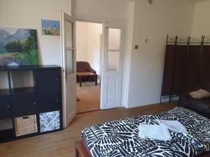 Postel nebo postele na pokoji v ubytování Statek U Šimla