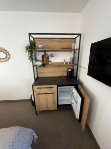 Kuchyň nebo kuchyňský kout v ubytování Aparthotel Zur Linde - by Willms & Schömer eG