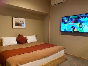 TV a/nebo společenská místnost v ubytování Dadu Fuji Resort House