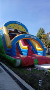 a inflatable water park with a water slide at Villa Shakira in Zissersdorf