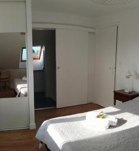 Posteľ alebo postele v izbe v ubytovaní La Haute Maison - Merrien - GR34 - vue sur mer