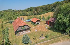 an aerial view of a house on a hill at Beautiful Holiday Home Martinscak in Gornji Velemerić