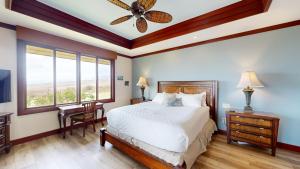 Postelja oz. postelje v sobi nastanitve ❤PiH❤ Endless Ocean Views Villa Gorgeous Mauna Kea Ocean and Mountain View
