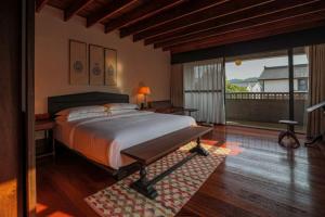 Katil atau katil-katil dalam bilik di Hangzhou West Lake Anyu Hotel