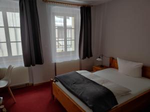 Postel nebo postele na pokoji v ubytování Hotel Blaue Blume